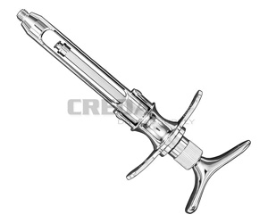 Cartridge syringe, crutch handle
