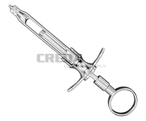 Ointment syringe, ring handle