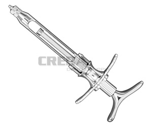 Ointment syringe, crutch handle